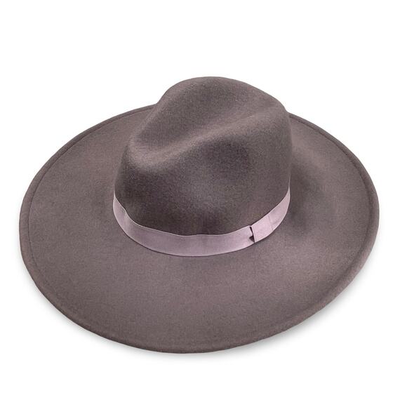 Lucky Brand Wool Panama Hat Gray Blush 4” Wide Brim Boho Chic NWT LK50039 Lucky Brand Wool Panama Hat Gray Blush 4” Wide Brim Boho  main image 4